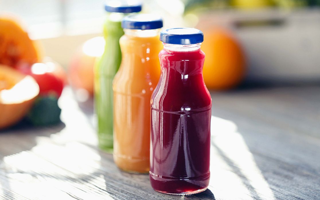 Glass bottles for fruit juice